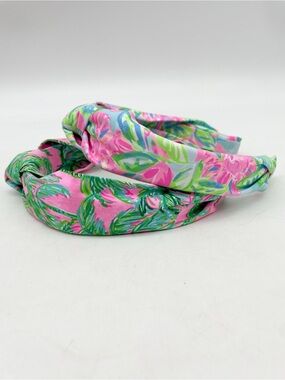 Lilly Pink and Green Tropical Headbands